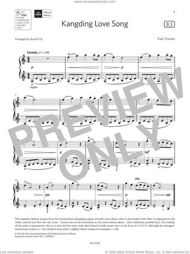 Kangding Love Song (Grade 2, list B3, from the ABRSM Piano Syllabus 2023 and 2024)