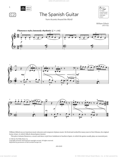 The Spanish Guitar (Grade 3, list C2, from the ABRSM Piano Syllabus 2023 and 2024)
