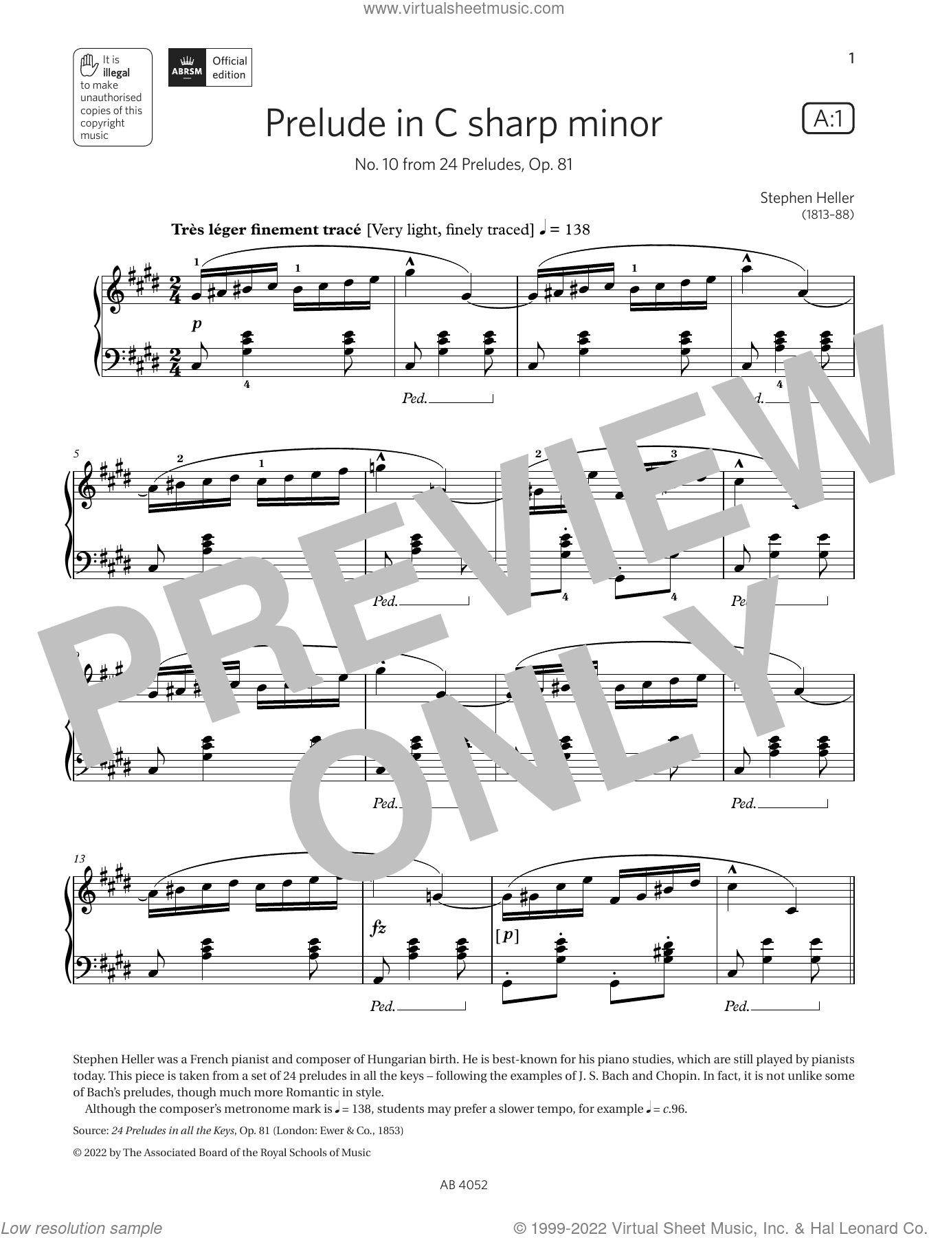 Prelude in C sharp minor (Grade 6, list A1, from the ABRSM Piano Syllabus 2023 and 2024)