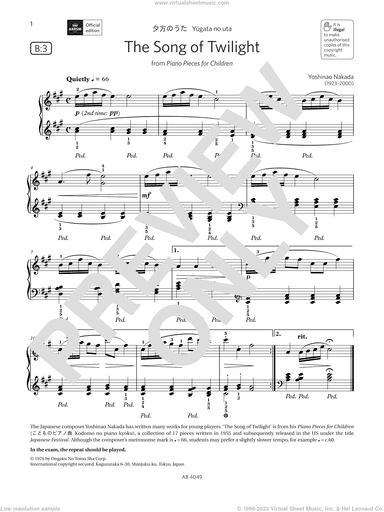 The Song of Twilight (Grade 3, list B3, from the ABRSM Piano Syllabus 2023 and 2024)