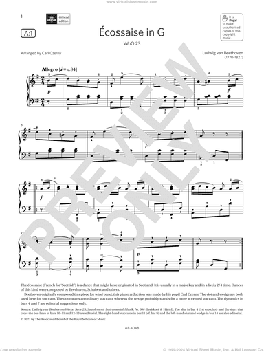 Ecossaise in G (Grade 2, list A1, from the ABRSM Piano Syllabus 2023 and 2024)