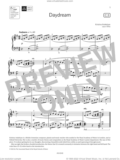 Daydream (Grade 2, list C3, from the ABRSM Piano Syllabus 2023 and 2024)