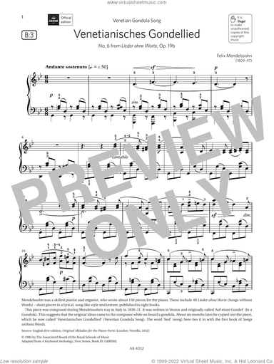 Venetianisches Gondellied (Grade 6, list B3, from the ABRSM Piano Syllabus 2023 and 2024)