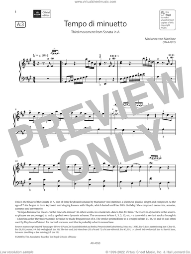 Tempo di minuetto (Grade 7, list A3, from the ABRSM Piano Syllabus 2023 and 2024)
