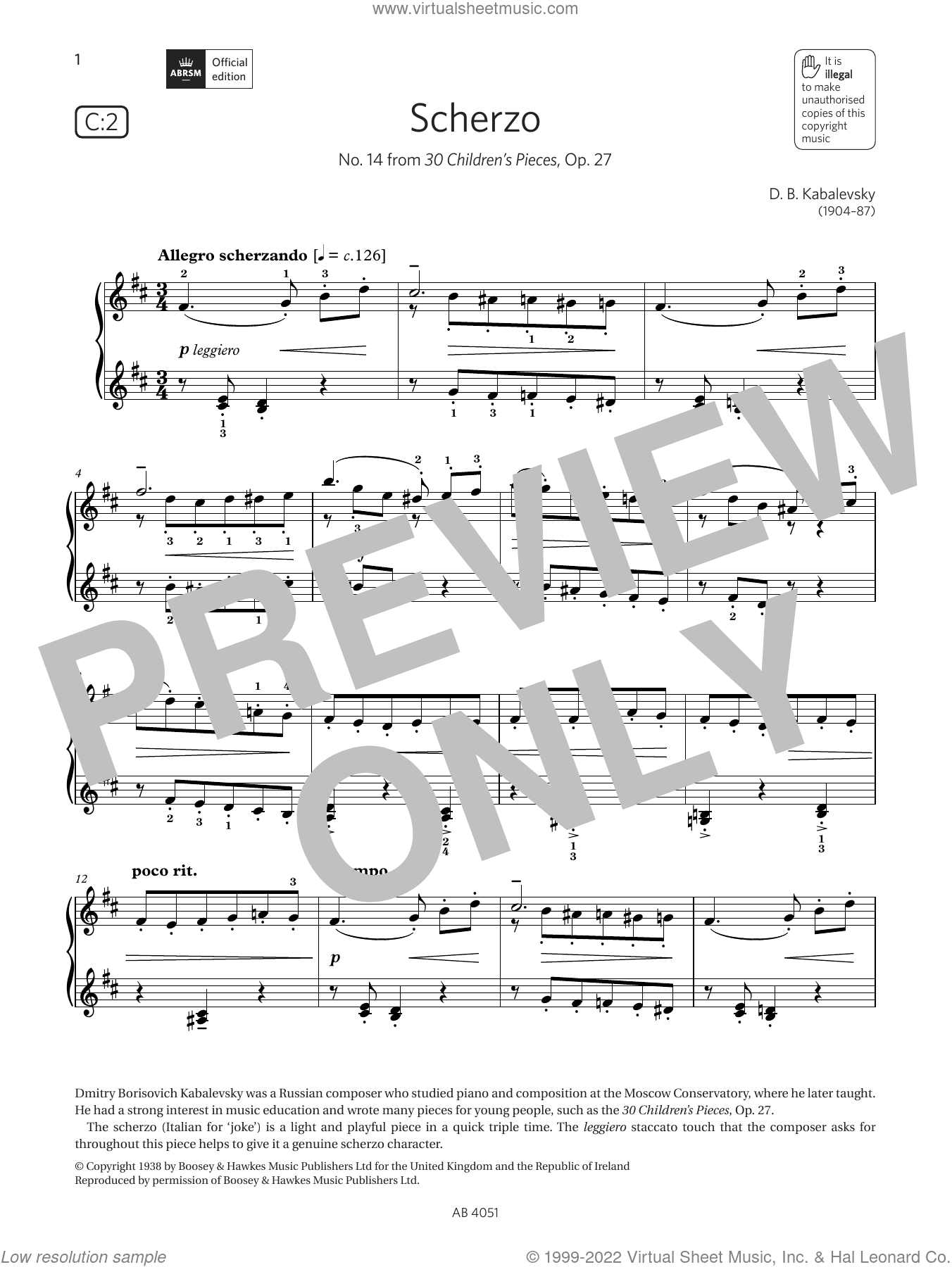 Scherzo (Grade 5, list C2, from the ABRSM Piano Syllabus 2023 and 2024)