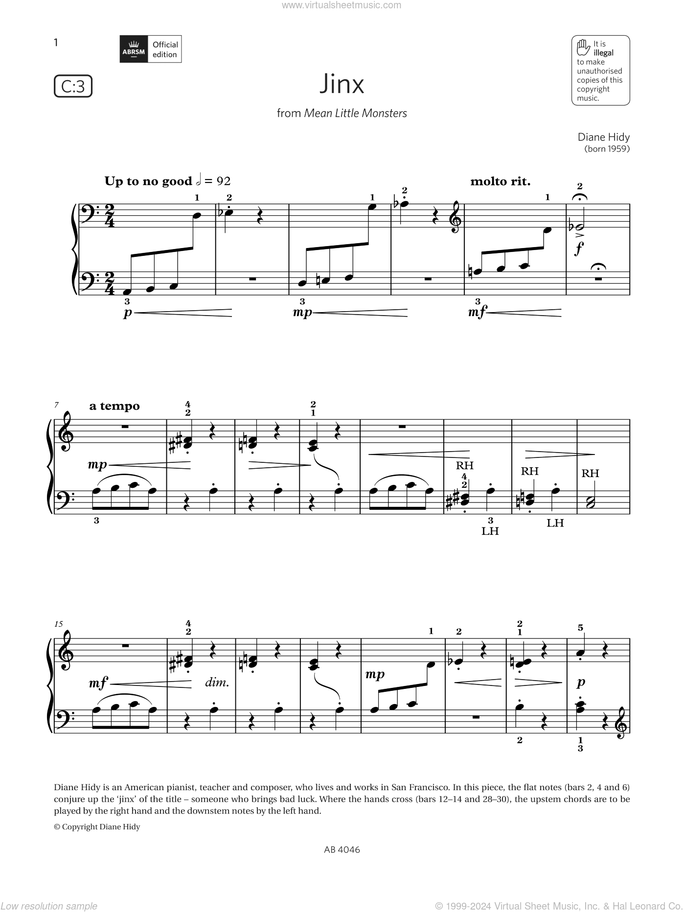 Jinx (Grade Initial, list C3, from the ABRSM Piano Syllabus 2023 and 2024)