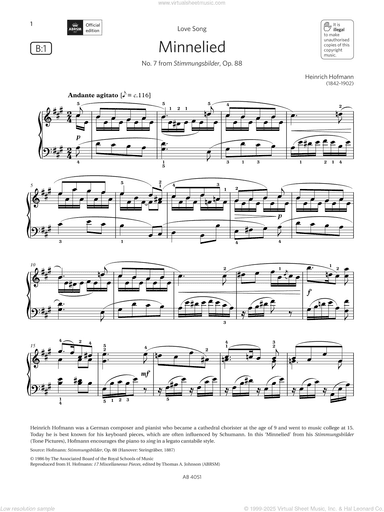 Minnelied (Grade 5, list B1, from the ABRSM Piano Syllabus 2023 and 2024)