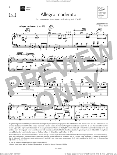 Allegro moderato (Grade 7, list A1, from the ABRSM Piano Syllabus 2023 and 2024)