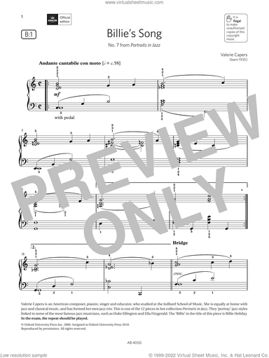 Billie's Song (Grade 4, list B1, from the ABRSM Piano Syllabus 2023 and 2024)