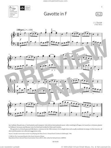 Gavotte in F (Grade 2, list A2, from the ABRSM Piano Syllabus 2023 and 2024)