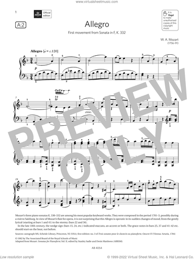 Allegro (Grade 8, list A2, from the ABRSM Piano Syllabus 2023 and 2024)
