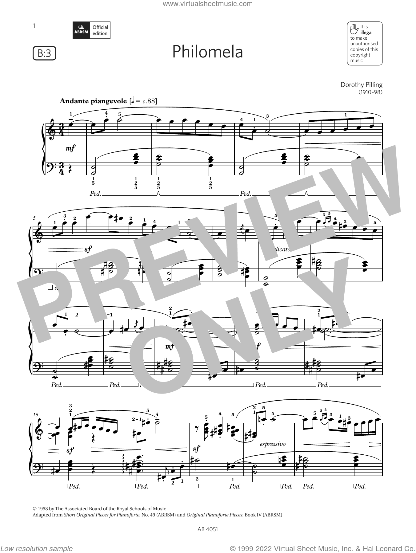 Philomela (Grade 5, list B3, from the ABRSM Piano Syllabus 2023 and 2024)