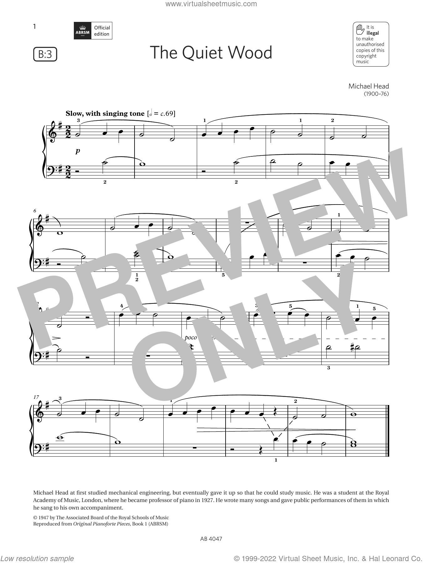 The Quiet Wood (Grade 1, list B3, from the ABRSM Piano Syllabus 2023 and 2024)