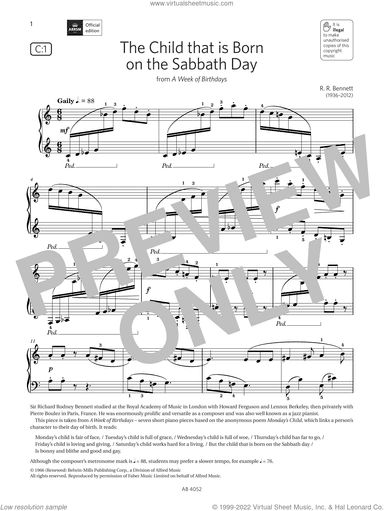 The Child that Is Born on the Sabbath Day (Grade 6, list C1, from ABRSM Piano Syllabus 2023 and 2024)