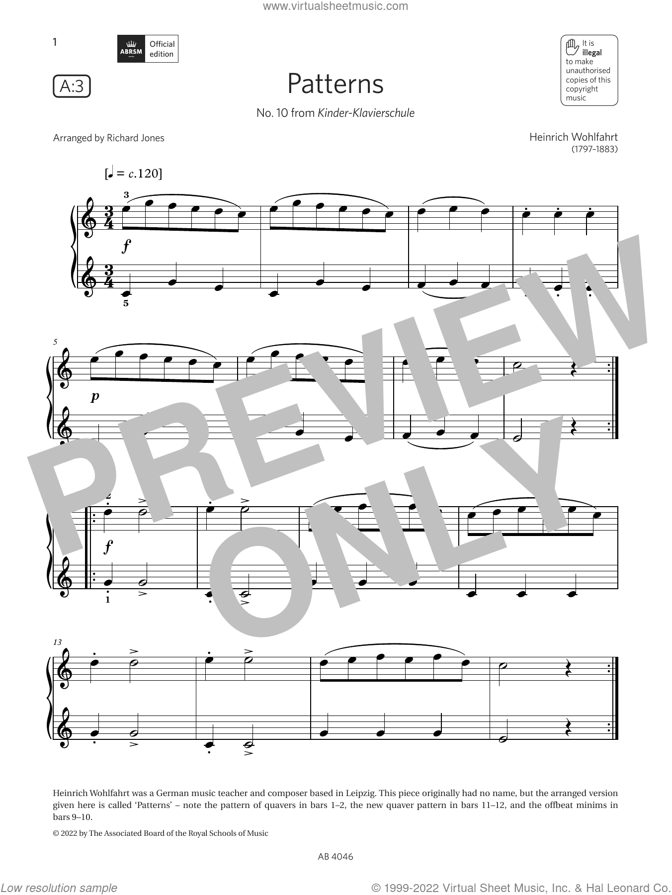 Patterns (Grade Initial, list A3, from the ABRSM Piano Syllabus 2023 and 2024)