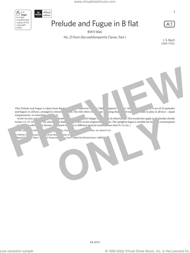 Prelude and Fugue in B flat (Grade 8, list A1, from the ABRSM Piano Syllabus 2023 and 2024)