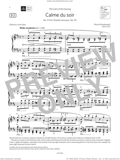 Calme du soir (Grade 7, list B3, from the ABRSM Piano Syllabus 2023 and 2024)