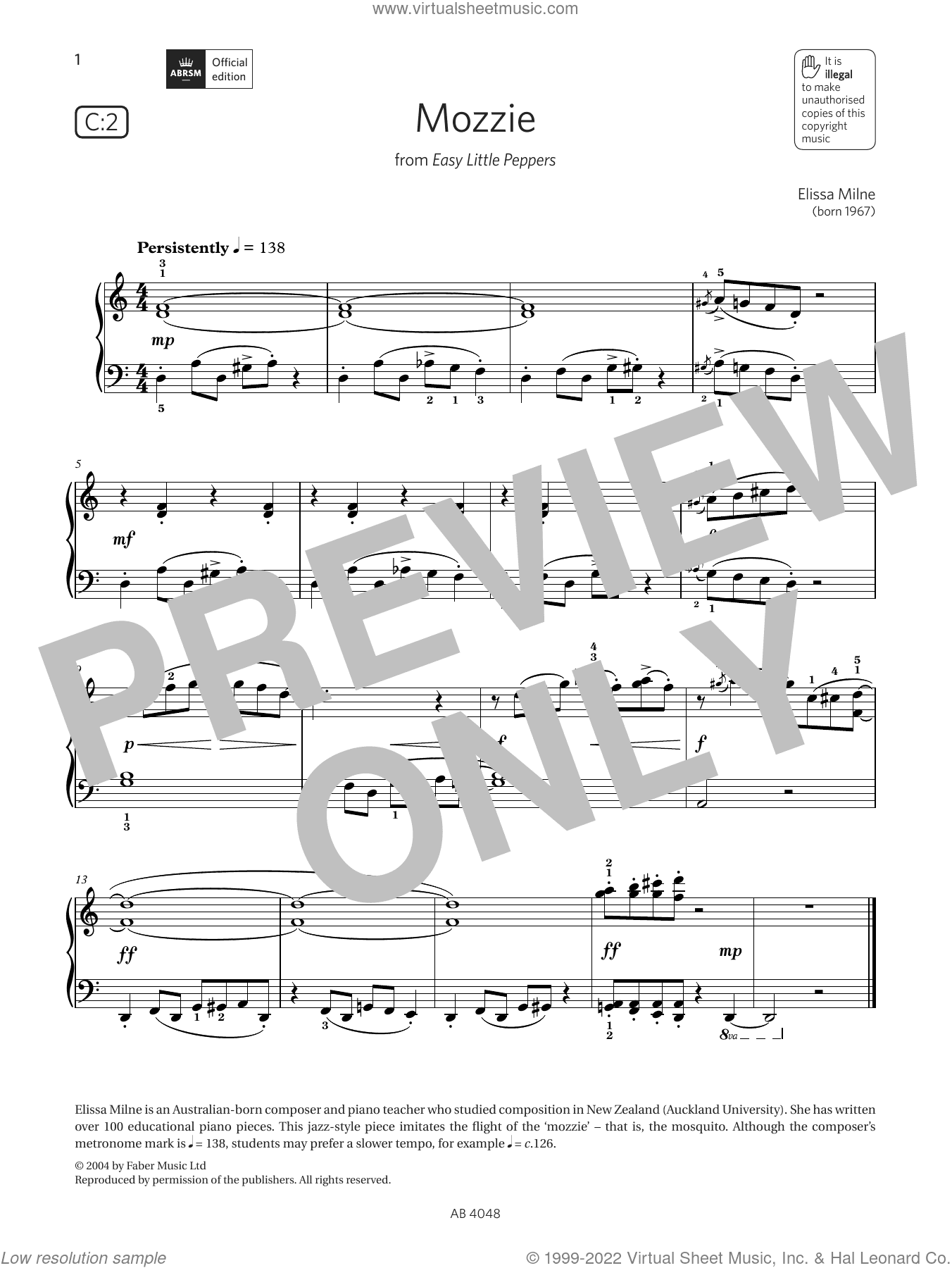 Mozzie (Grade 2, list C2, from the ABRSM Piano Syllabus 2023 and 2024)