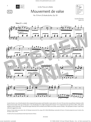 Mouvement de valse (Grade 4, list A2, from the ABRSM Piano Syllabus 2023 and 2024)