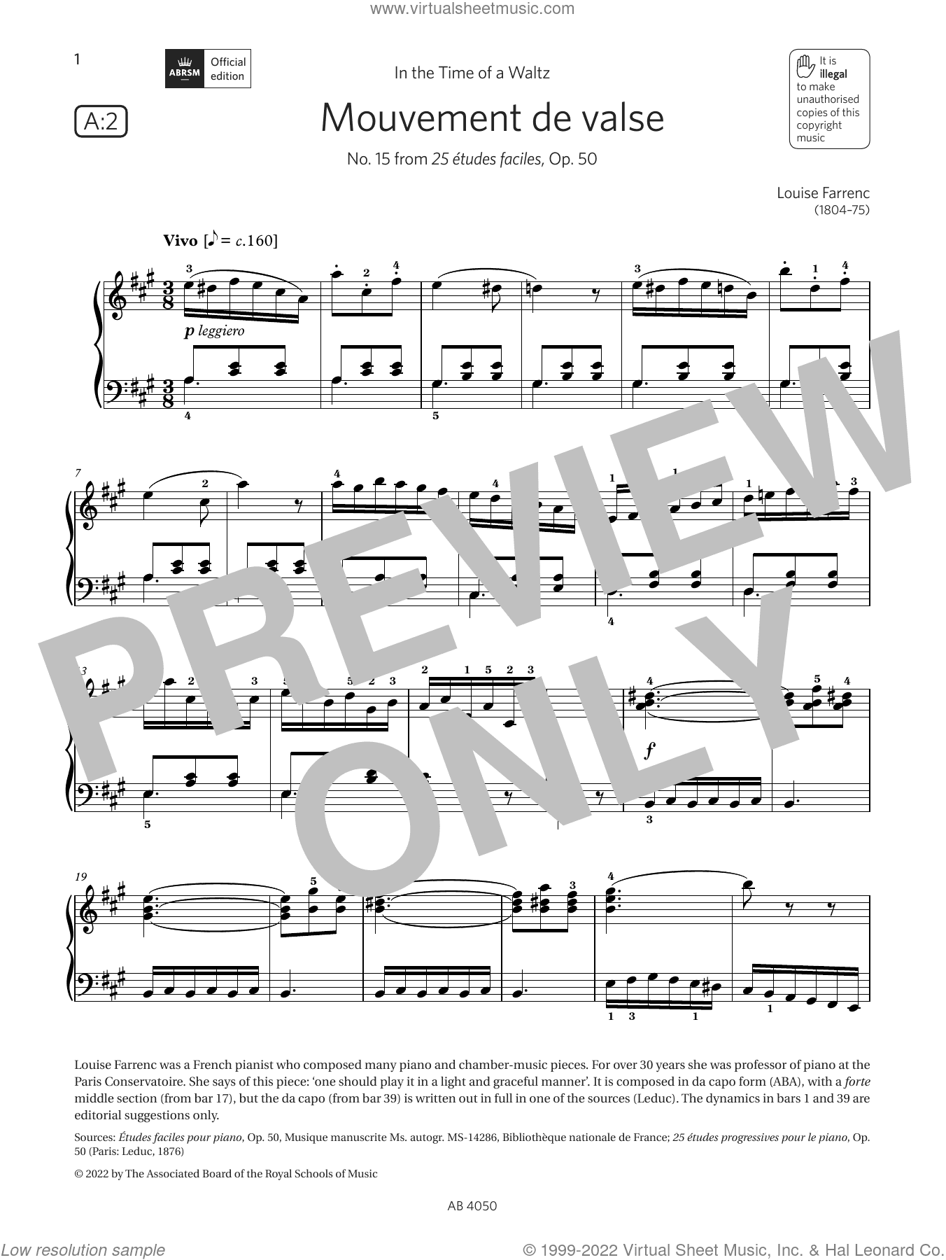 Mouvement de valse (Grade 4, list A2, from the ABRSM Piano Syllabus 2023 and 2024)