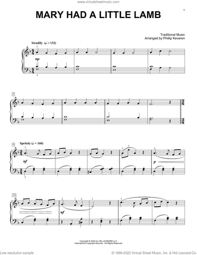 Mary Had A Little Lamb (arr. Phillip Keveren)