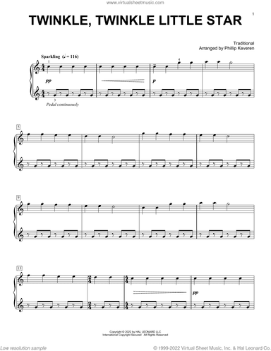 Twinkle, Twinkle Little Star (arr. Phillip Keveren)