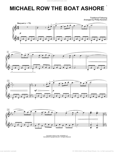 Michael Row The Boat Ashore (arr. Phillip Keveren)