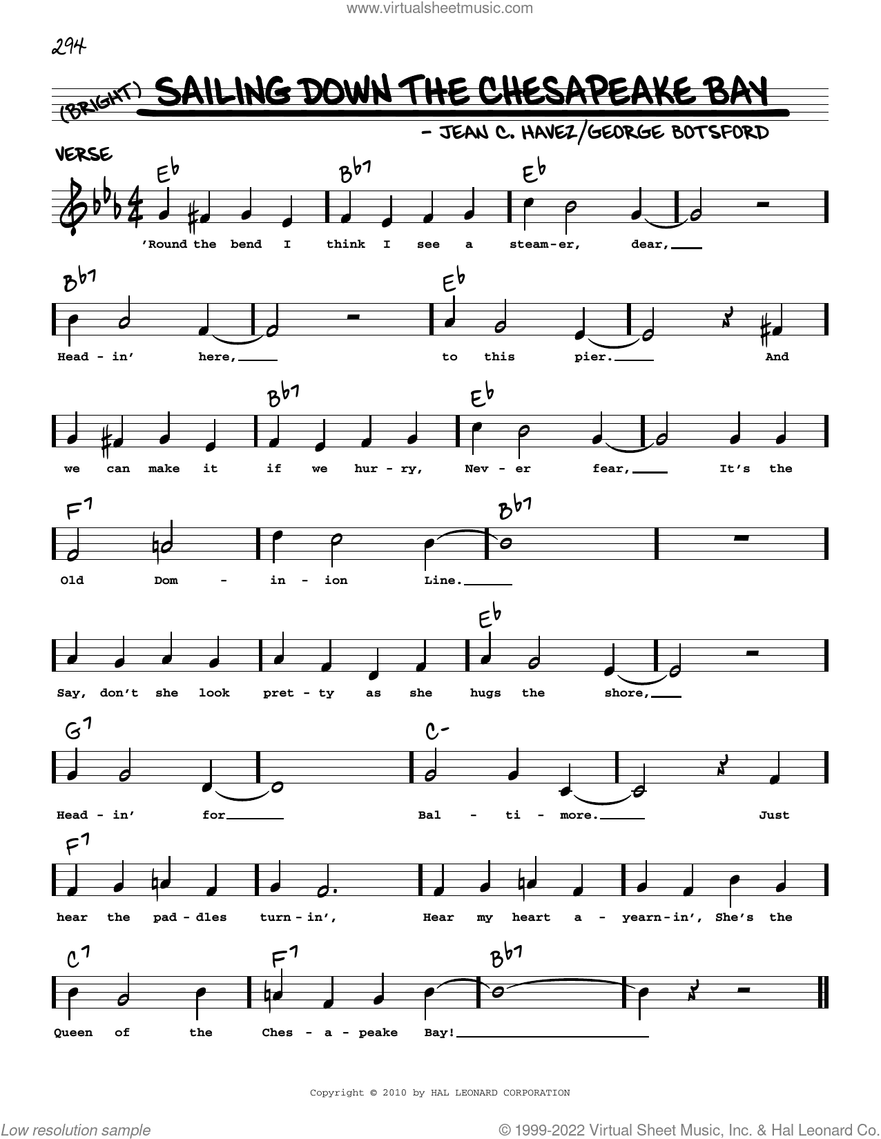 Sailing Down The Chesapeake Bay (arr. Robert Rawlins)