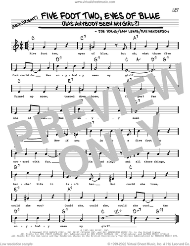 Five Foot Two, Eyes Of Blue (Has Anybody Seen My Girl?) (arr. Robert Rawlins)