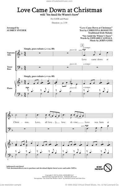 Love Came Down At Christmas (with "See Amid The Winter's Snow") (arr. Audrey Snyder)
