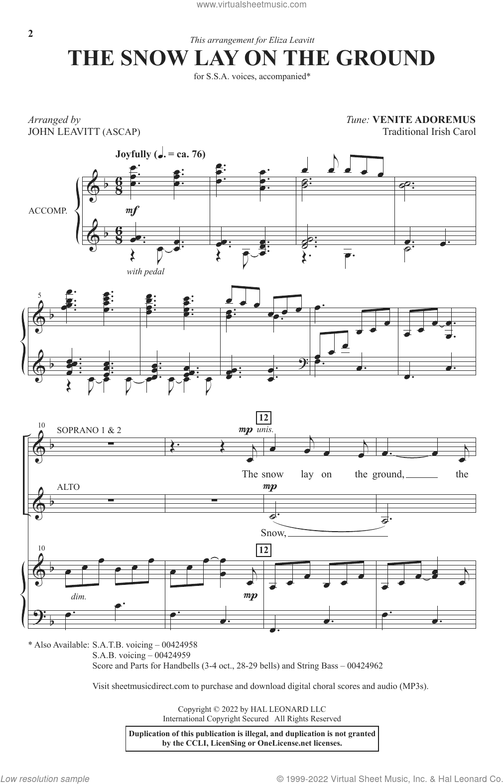 The Snow Lay On The Ground (arr. John Leavitt)
