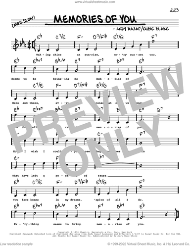 Memories Of You (arr. Robert Rawlins)