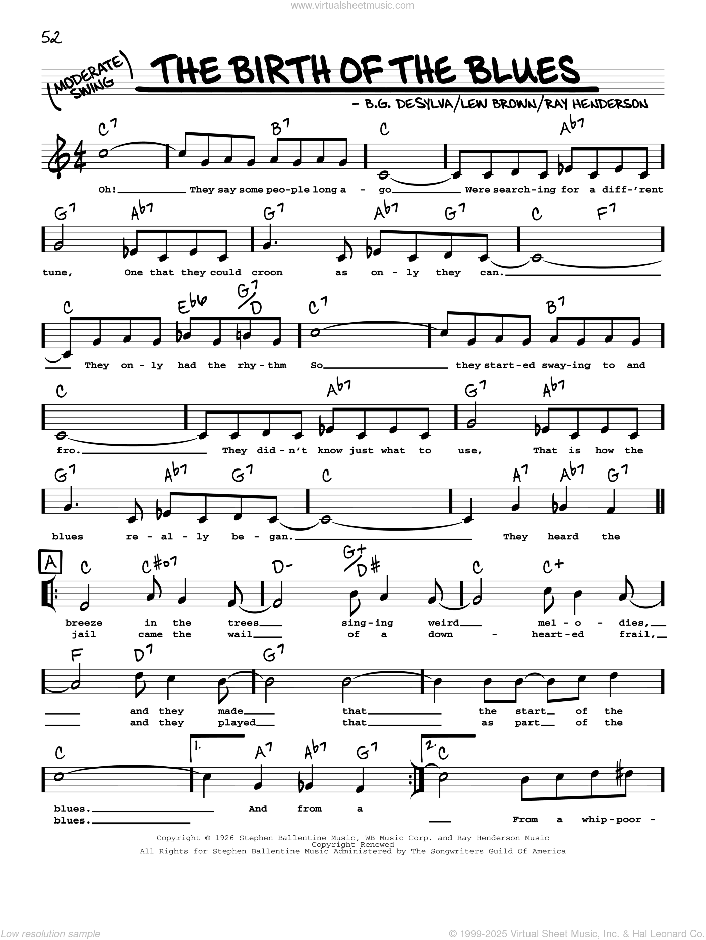 The Birth Of The Blues (arr. Robert Rawlins)