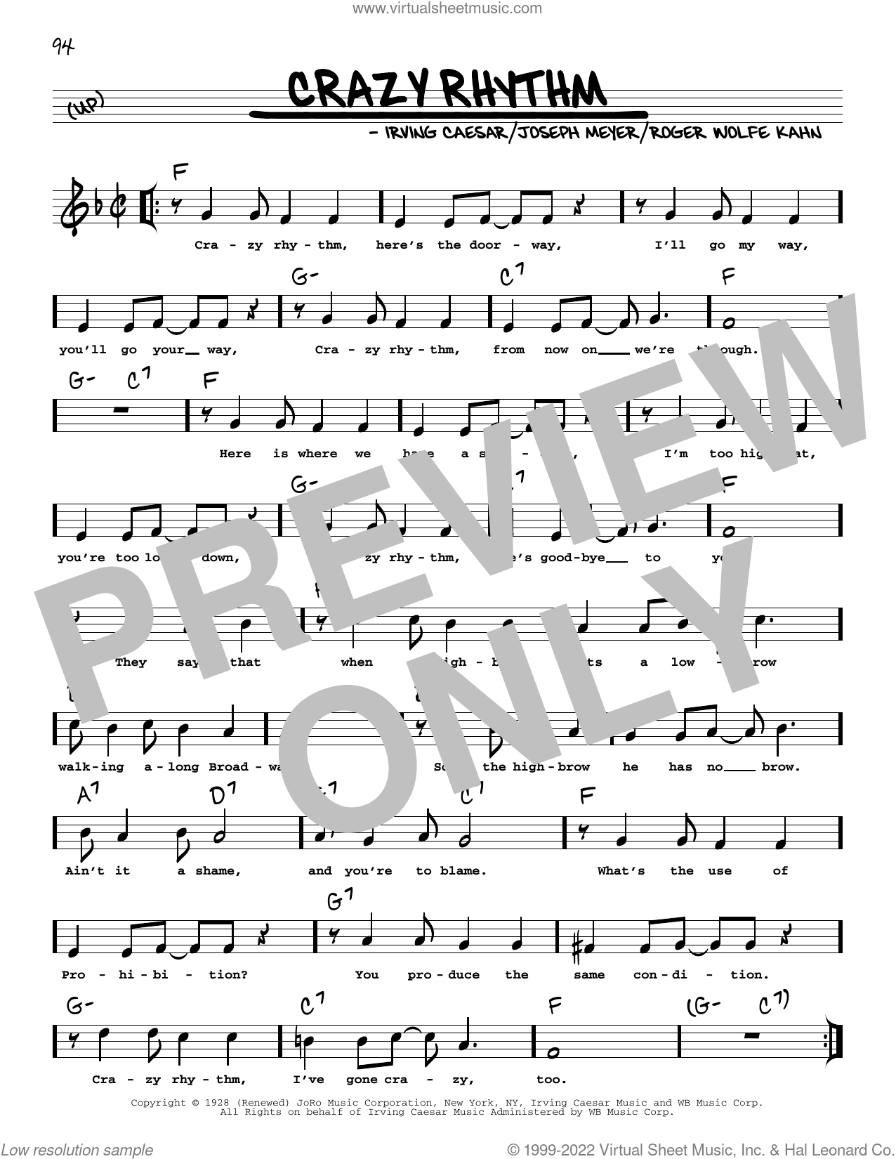 Crazy Rhythm (arr. Robert Rawlins)