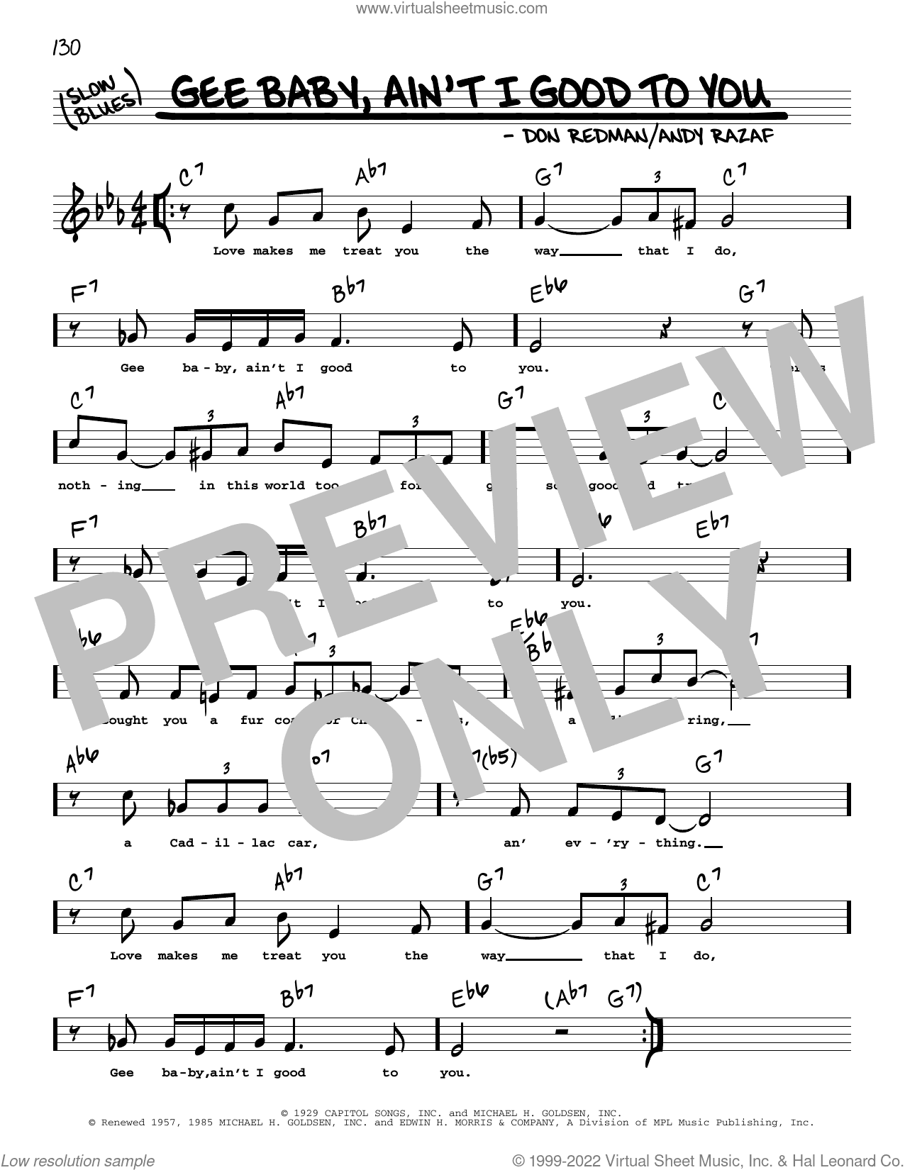 Gee Baby, Ain't I Good To You (arr. Robert Rawlins)