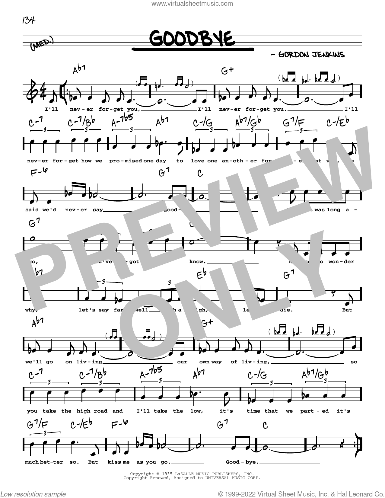 Goodbye (arr. Robert Rawlins)