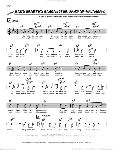 Hard Hearted Hannah (The Vamp Of Savannah) (arr. Robert Rawlins)