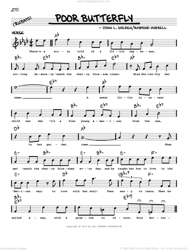 Poor Butterfly (arr. Robert Rawlins)