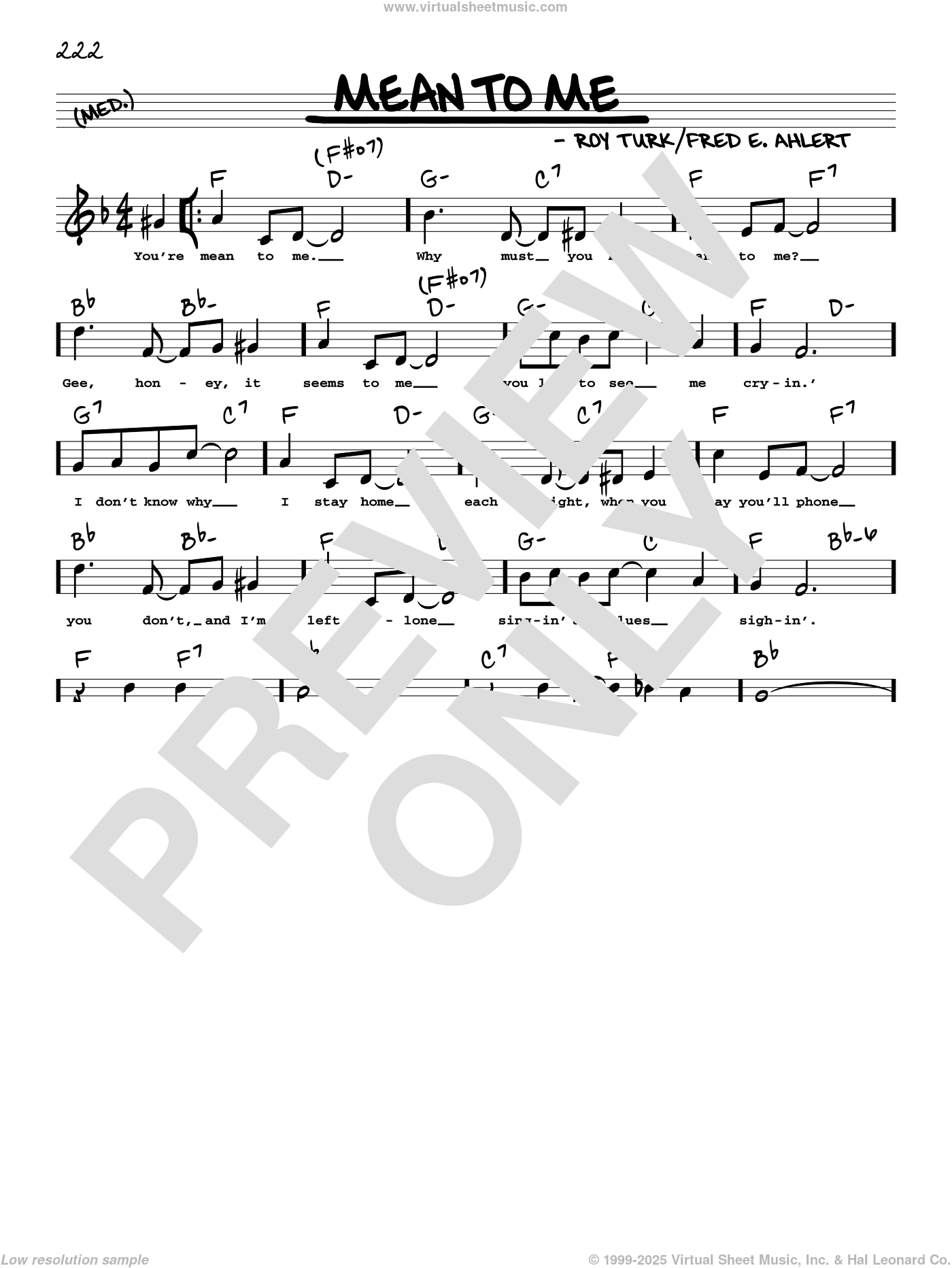 Mean To Me (arr. Robert Rawlins)