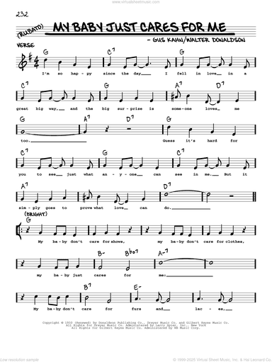 My Baby Just Cares For Me (arr. Robert Rawlins)
