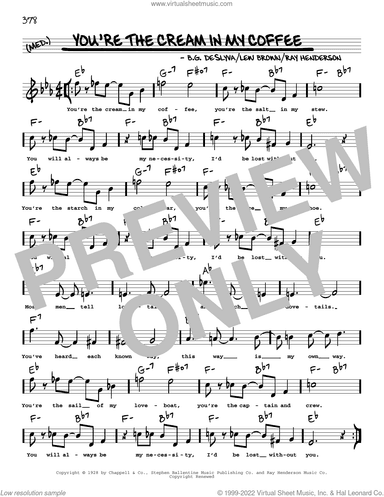 You're The Cream In My Coffee (arr. Robert Rawlins)