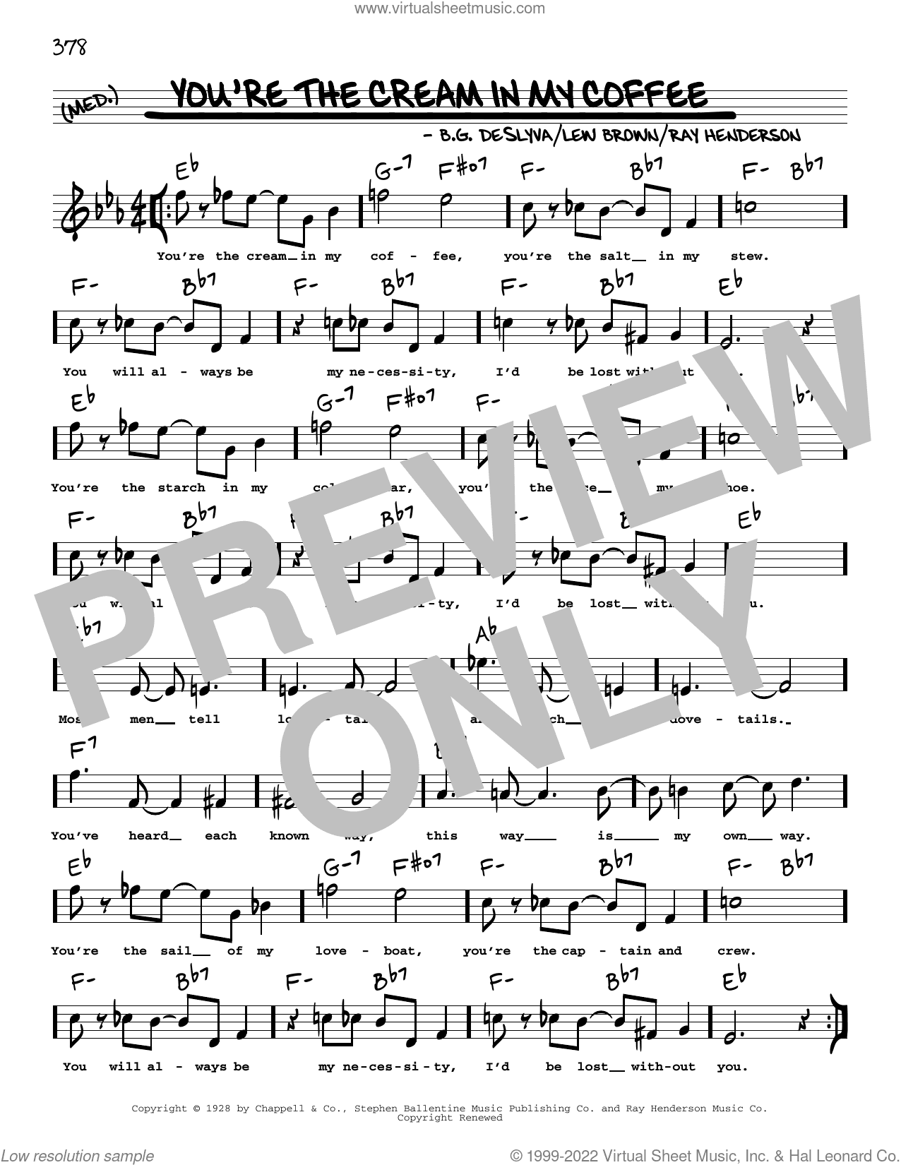 You're The Cream In My Coffee (arr. Robert Rawlins)