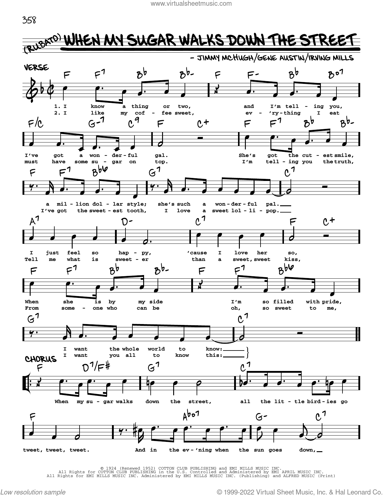 When My Sugar Walks Down The Street (arr. Robert Rawlins)