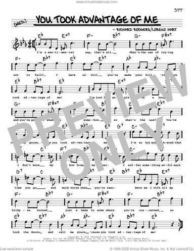 You Took Advantage Of Me (arr. Robert Rawlins)