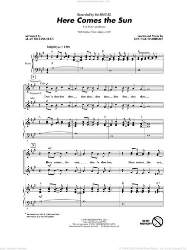 Here Comes The Sun (arr. Alan Billingsley)