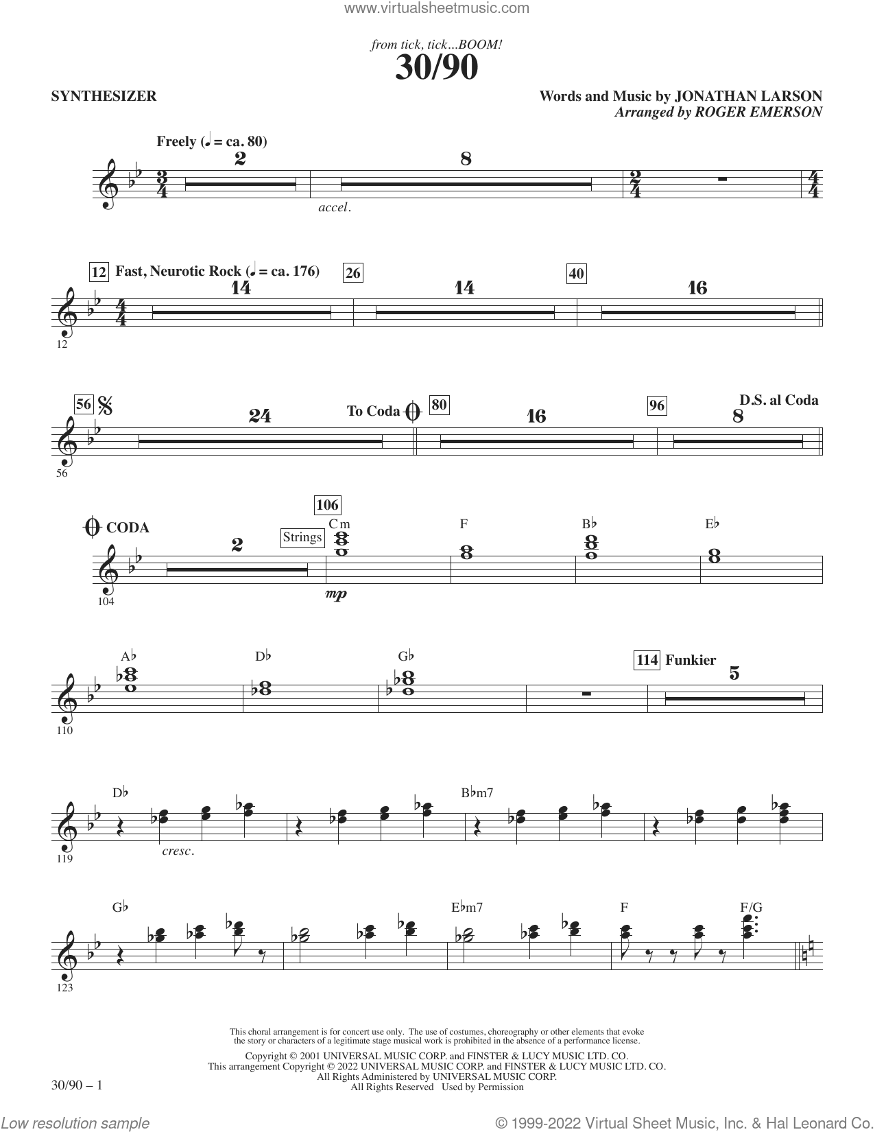30/90 (from tick, tick... BOOM!) (arr. Roger Emerson)