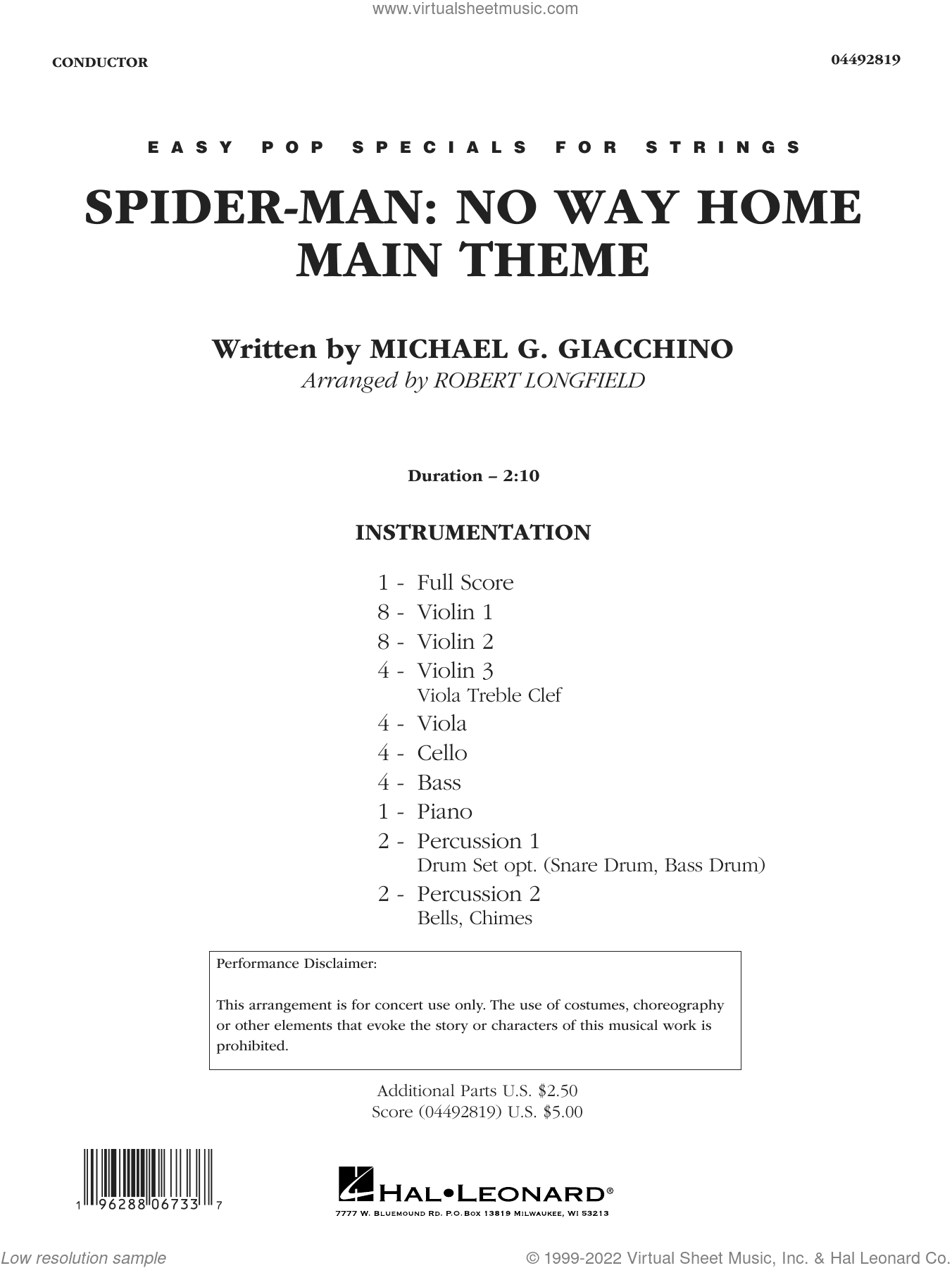 Spider-Man: No Way Home Main Theme (arr. Robert Longfield)
