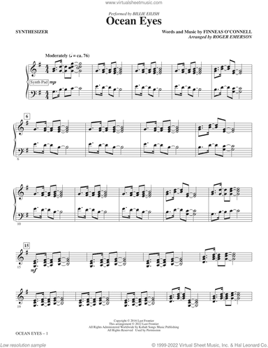ocean eyes (arr. Roger Emerson) (complete set of parts)