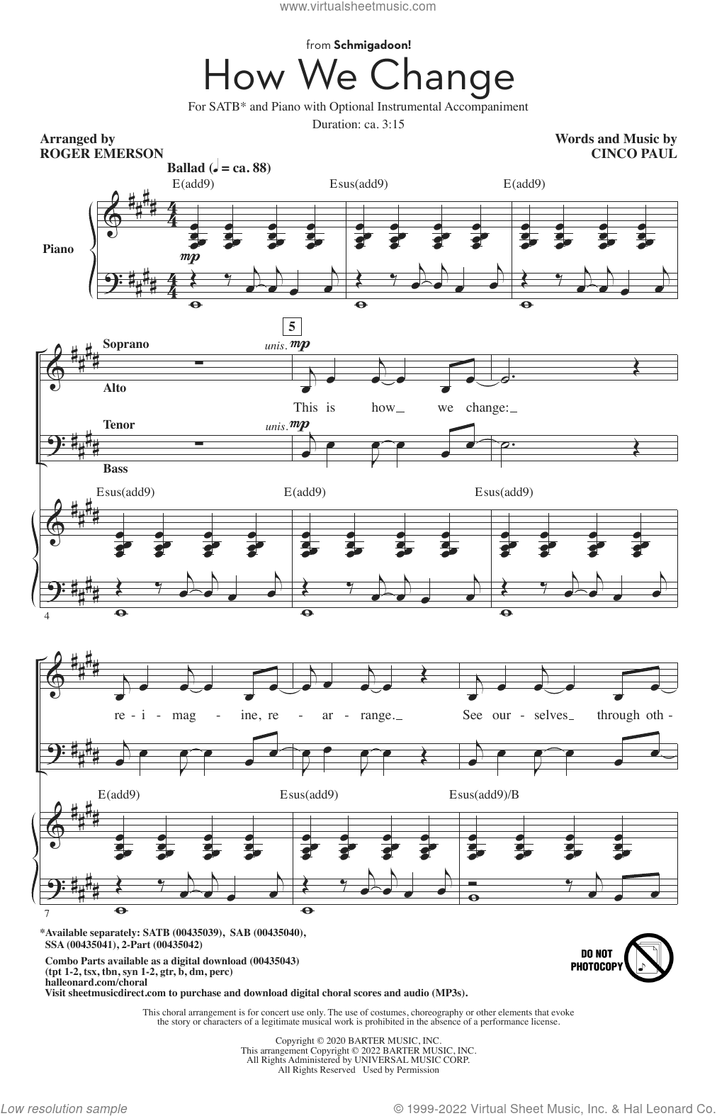 How We Change (Schmigadoon Finale) (from Schmigadoon!) (arr. Roger Emerson)