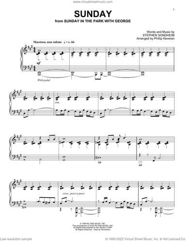 Sunday (from Sunday In The Park With George) (arr. Phillip Keveren)